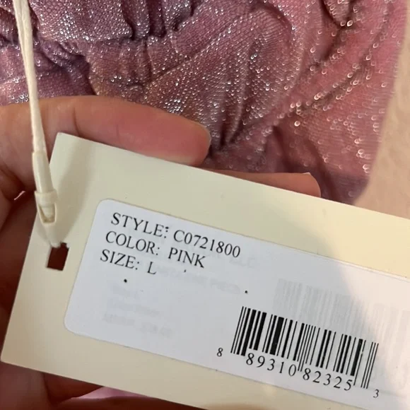 RAMY BROOK Marta Strapless Metallic One Piece Swimsuit In Pink - Picture 13 of 14